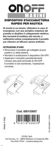 Dispositivo staccabatteria rapido per barca On-Off Marine - immagine 4