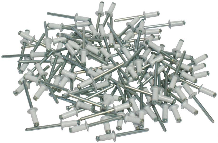 Kit 100 rivetti bianchi fissaggio targa