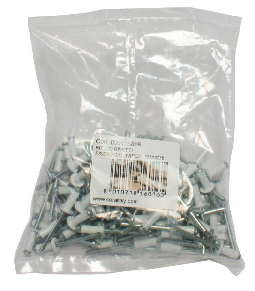Kit 100 rivetti bianchi fissaggio targa - immagine 2