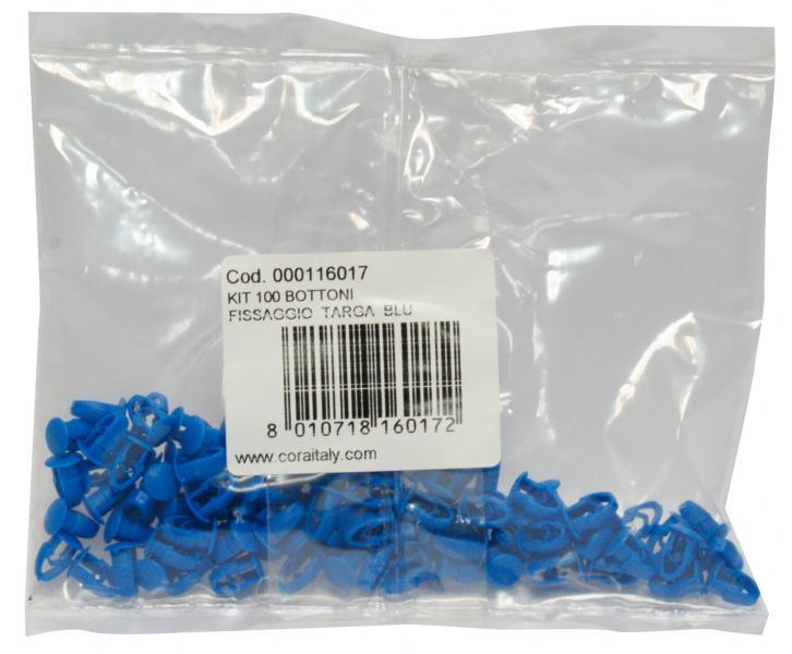 Kit 100 bottoni blu fissaggio targa - immagine 2