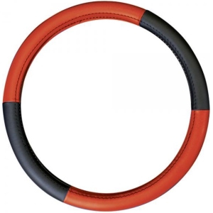 Coprivolante in ecopelle nero/rosso