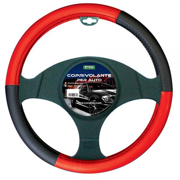 Coprivolante in ecopelle nero/rosso - immagine 2