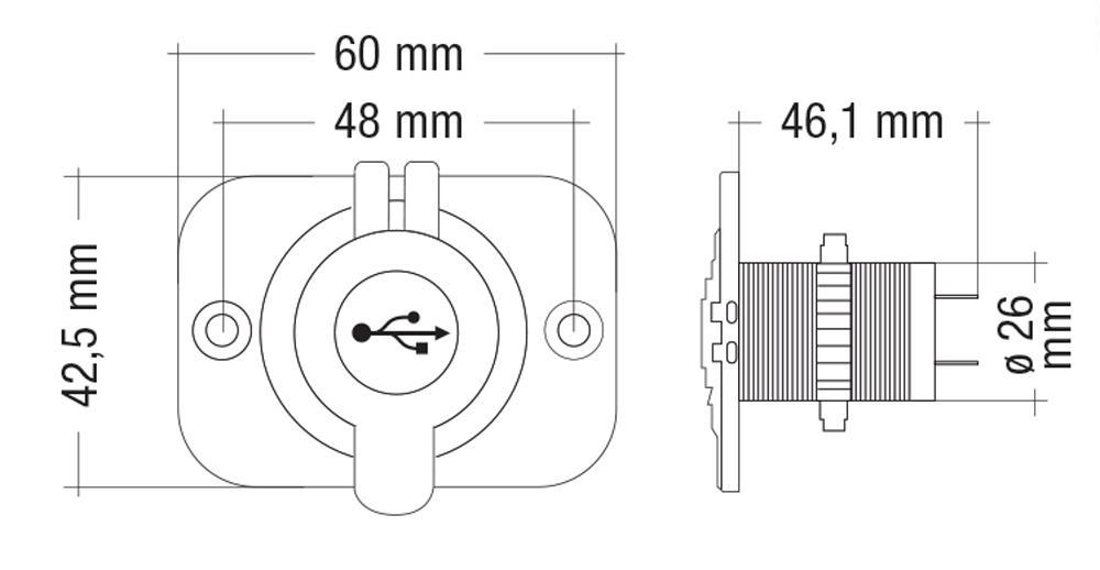Doppia presa USB da incasso 5V/1A - 5V/2.1A - immagine 2