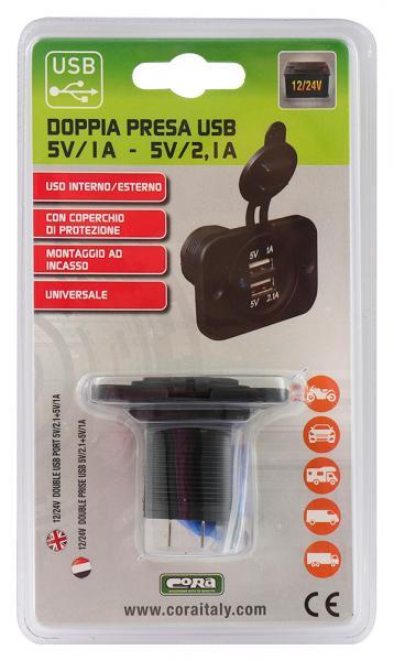 Doppia presa USB da incasso 5V/1A - 5V/2.1A - immagine 3