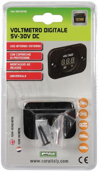Voltmetro digitale da incasso 5V-30V DC - immagine 3