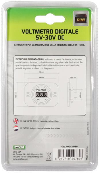 Voltmetro digitale da incasso 5V-30V DC - immagine 4