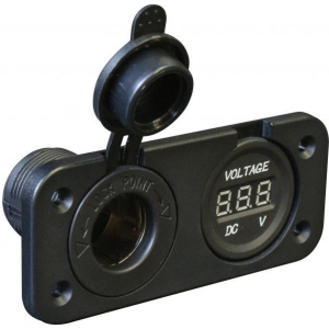 Presa di corrente da incasso 15A/12V-10A/24V con voltmetro 5V-30V DC