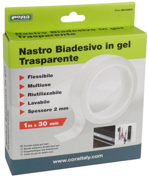 Nastro biadesivo in gel trasparente 1 m x 30 mm - immagine 5