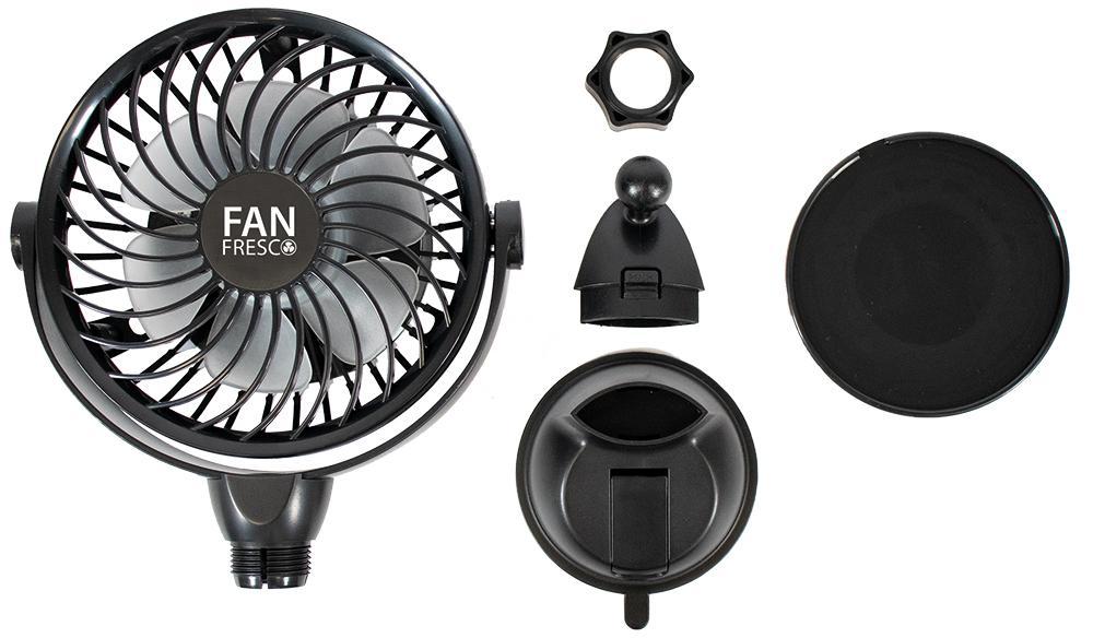 Ventilatore ricaricabile con ventosa e supporto per cruscotto - immagine 2