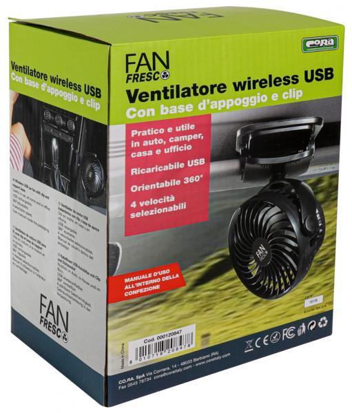 Ventilatore ricaricabile con base d'appoggio e clip - immagine 5