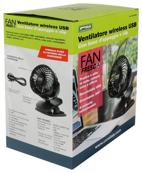 Ventilatore ricaricabile con base d'appoggio e clip - immagine 6