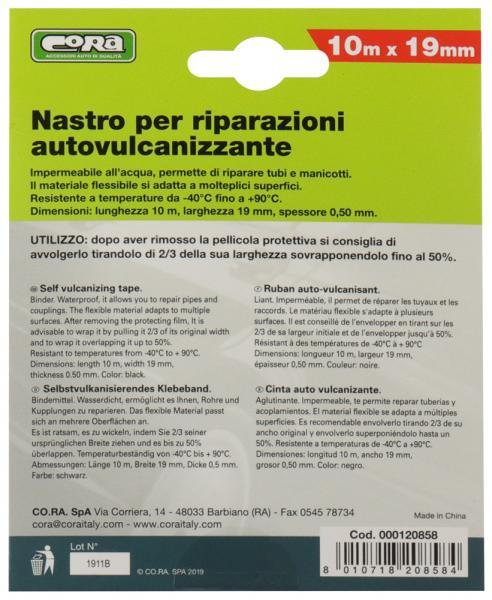Nastro autovulcanizzante nero 10 m x 19 mm - immagine 4