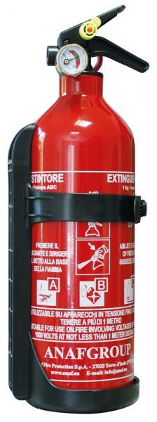 Estintore 1 kg a polvere ABC con supporto e manometro