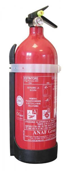 Estintore 2 kg a polvere ABC con supporto e manometro