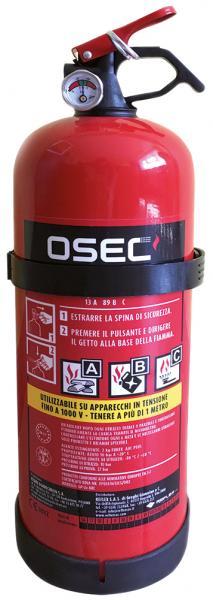 Estintore 2 kg a polvere ABC con supporto e manometro