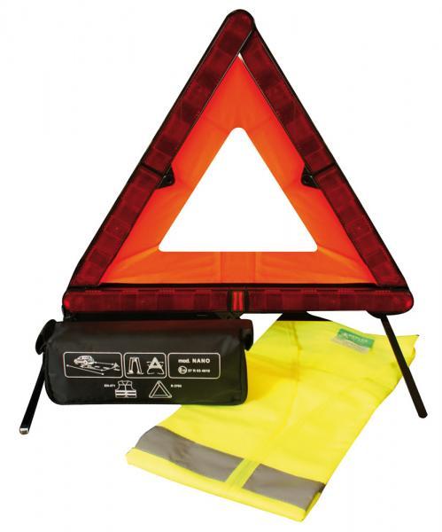 Kit sicurezza triangolo auto ferma + gilet alta visibilit�