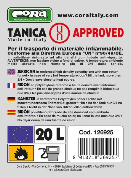 Tanica in plastica 20 L omologata UN - immagine 3