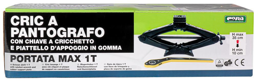 Cric a pantografo 1 t con chiave a cricchetto - immagine 3
