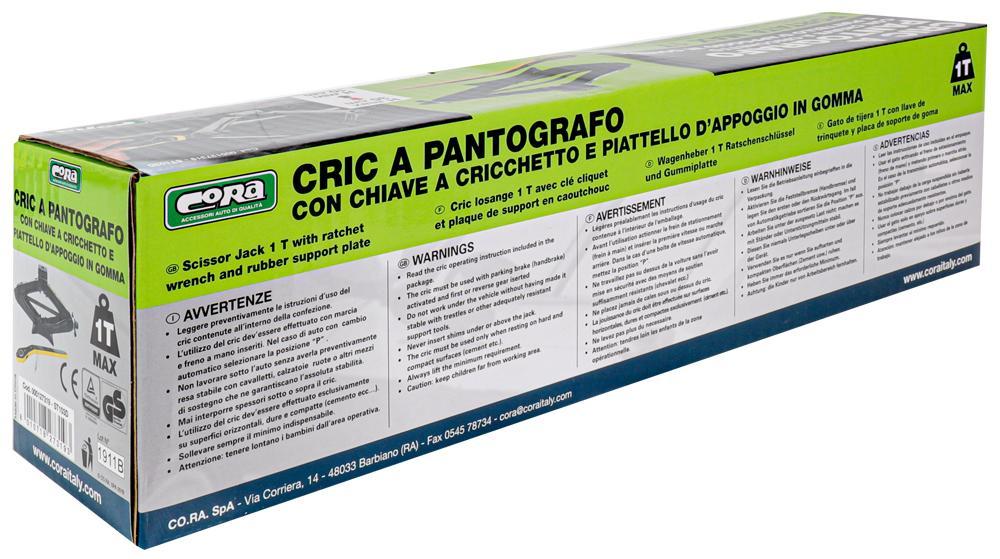 Cric a pantografo 1 t con chiave a cricchetto - immagine 4