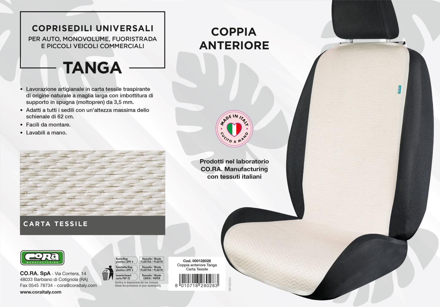 Coprisedili anteriori universali Tanga carta tessile - immagine 4