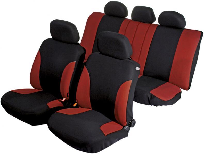 Serie completa coprisedili Favorit rosso/nero