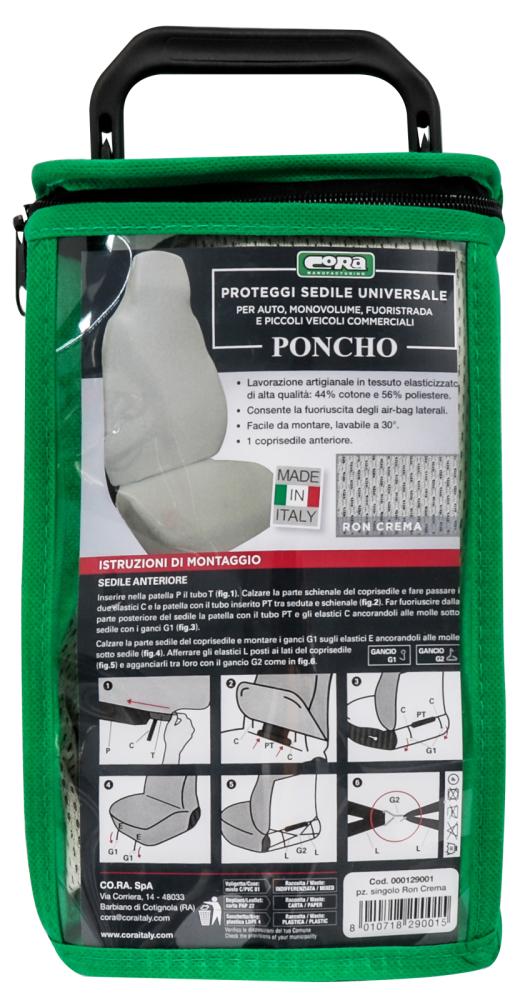 Coprisedile anteriore Poncho tess. elastico misto cotone crema - immagine 6