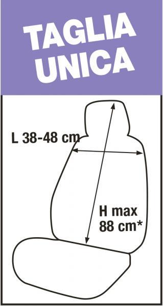 Coprisedile anteriore Poncho tess. elastico misto cotone avio - immagine 3