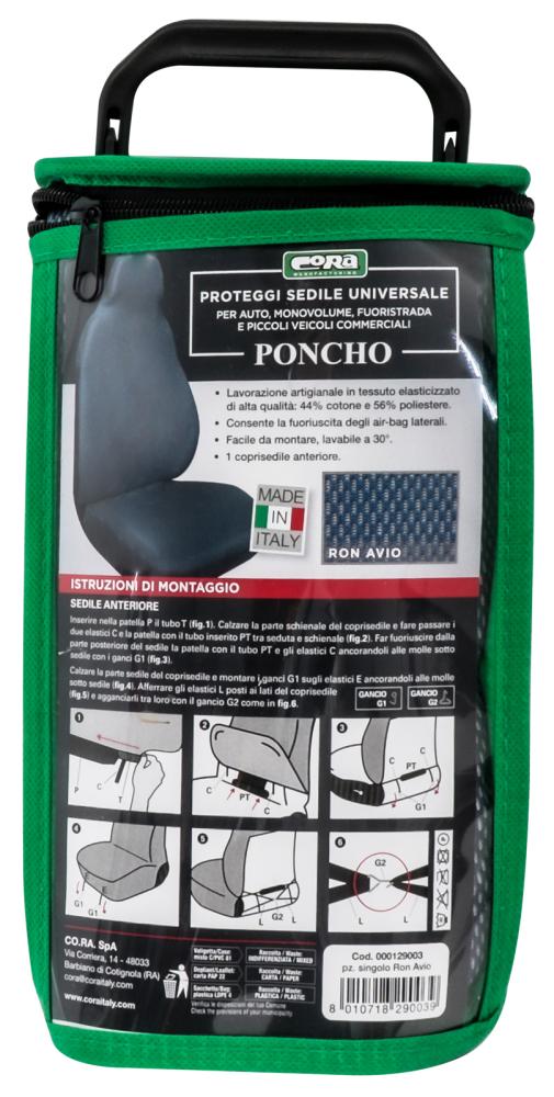 Coprisedile anteriore Poncho tess. elastico misto cotone avio - immagine 6