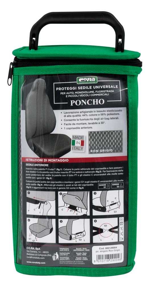 Coprisedile anteriore Poncho tess. elastico misto cotone grigio polvere - immagine 6