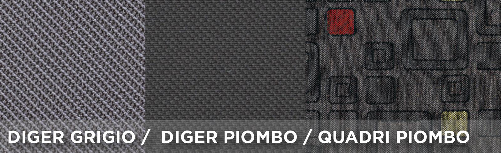 Serie completa coprisedili personalizzati Fiat Panda 12> 4 posti post. diviso tess. misto cotone quadri grigio/piombo - immagine 3