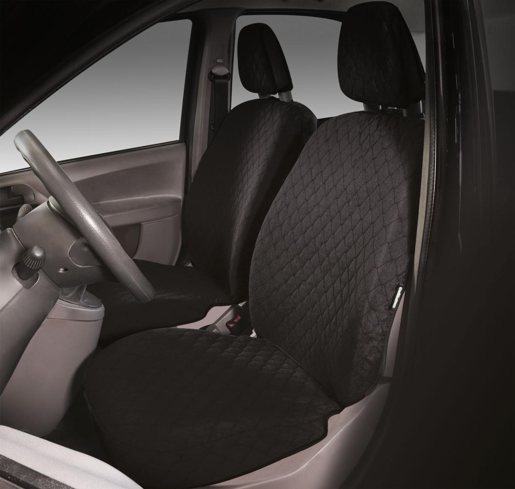 Serie completa coprisedili personalizzati Fiat Panda II 03> 4 posti post. intero tess. cotone trapuntato antracite