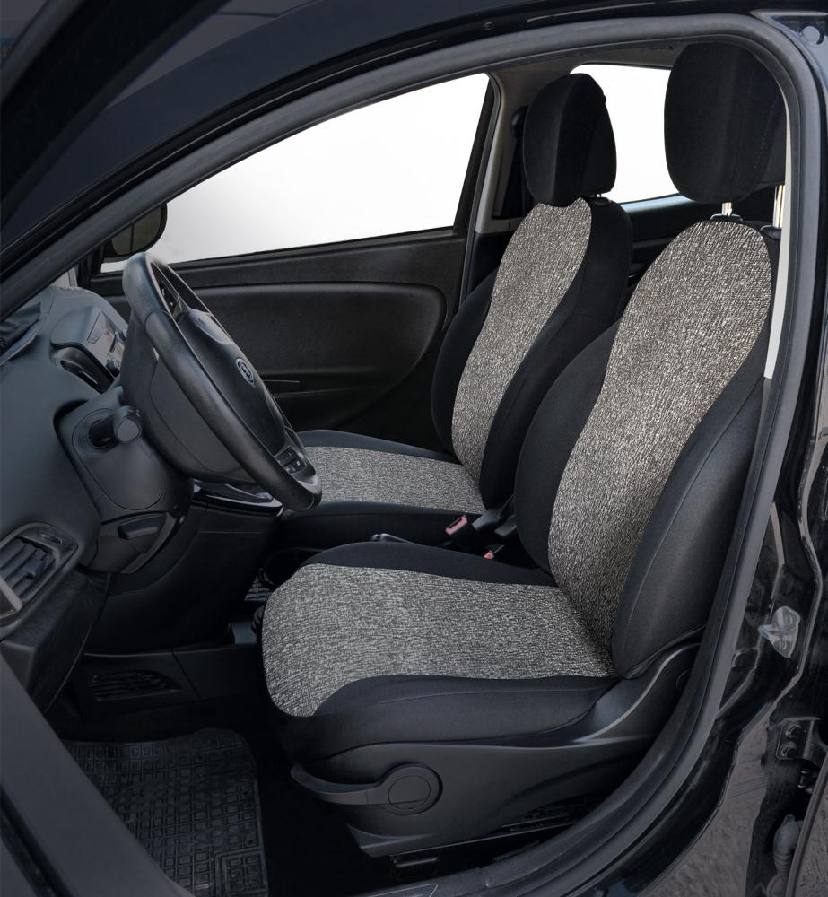 Coprisedili anteriori personalizzati Lancia Ypsilon 11>24 tess. misto cotone nero/antracite