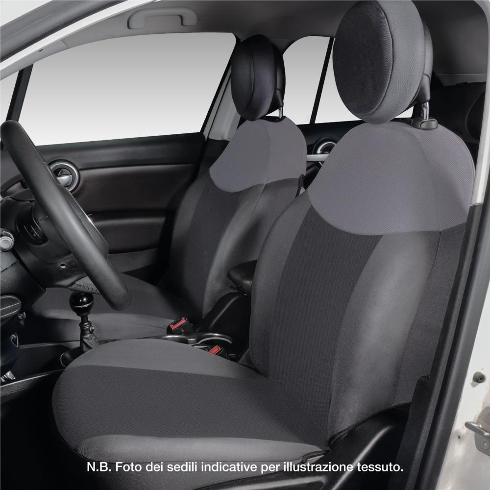 Serie completa coprisedili personalizzati Fiat 500L tess. antracite/grigio piombo - immagine 2