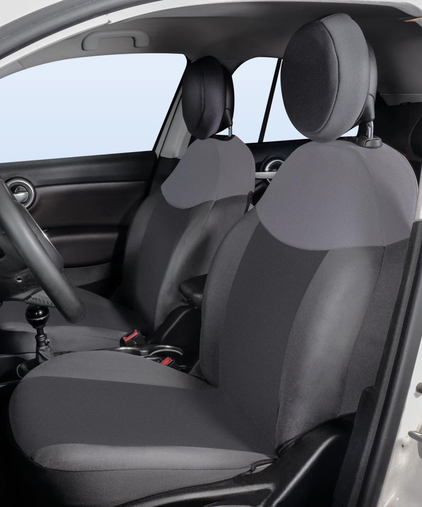 Serie completa coprisedili personalizzati Fiat 500X tess. antracite/grigio piombo - immagine 2