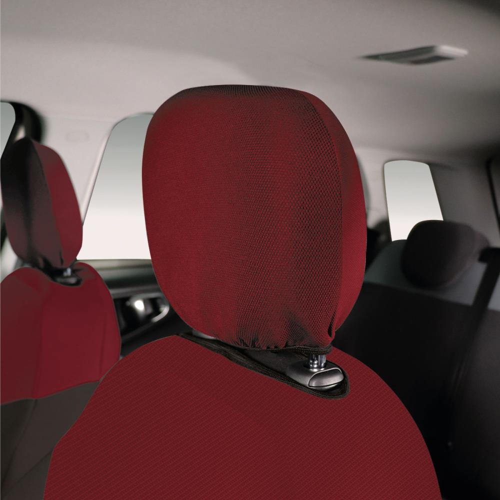Coprisedili anteriori personalizzati Fiat 500X e 500L tess. nero/rosso - immagine 2