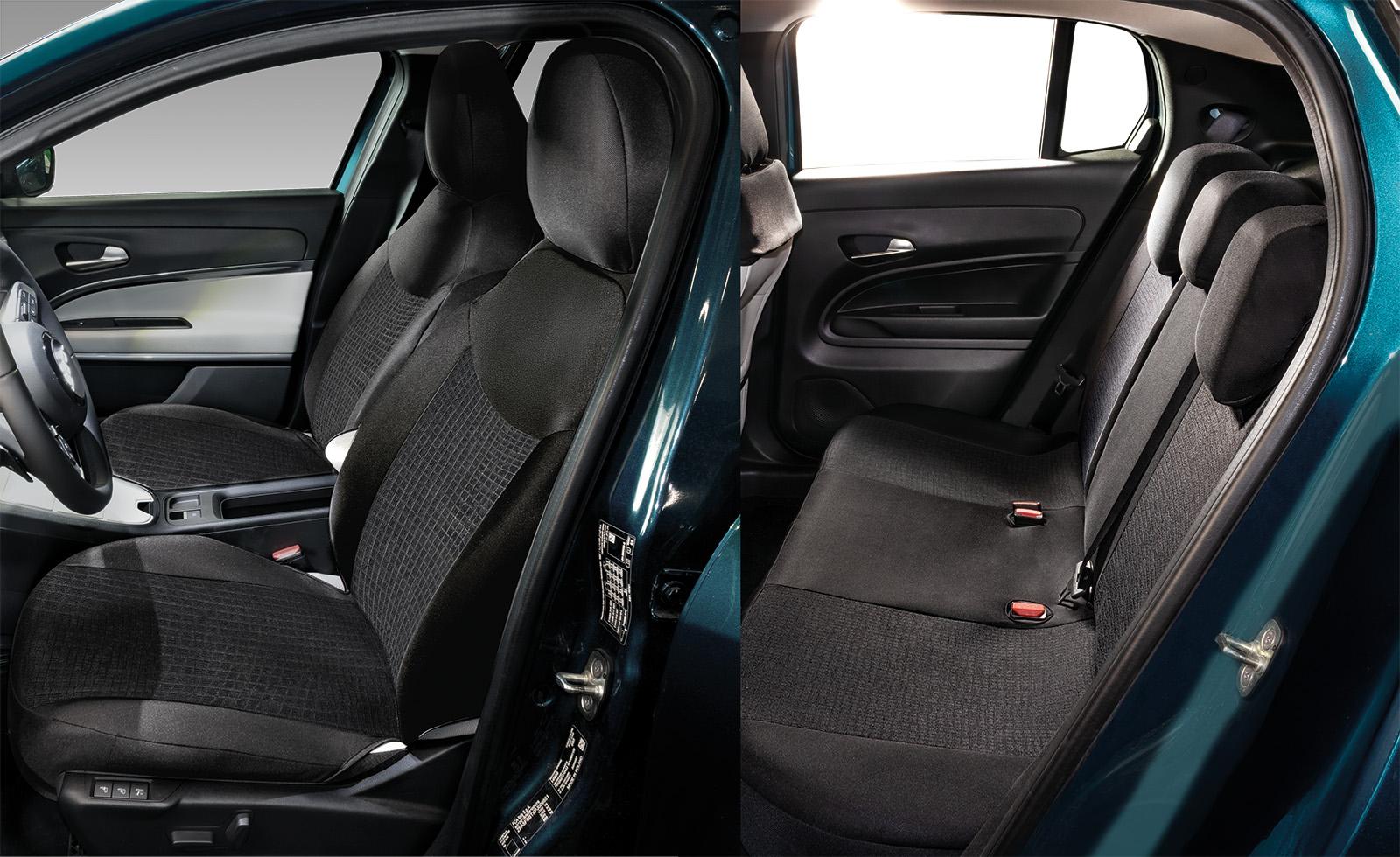 Serie completa coprisedili personalizzati Fiat 600 23> 5 posti post. diviso tess. misto cotone nero/mosaico nero