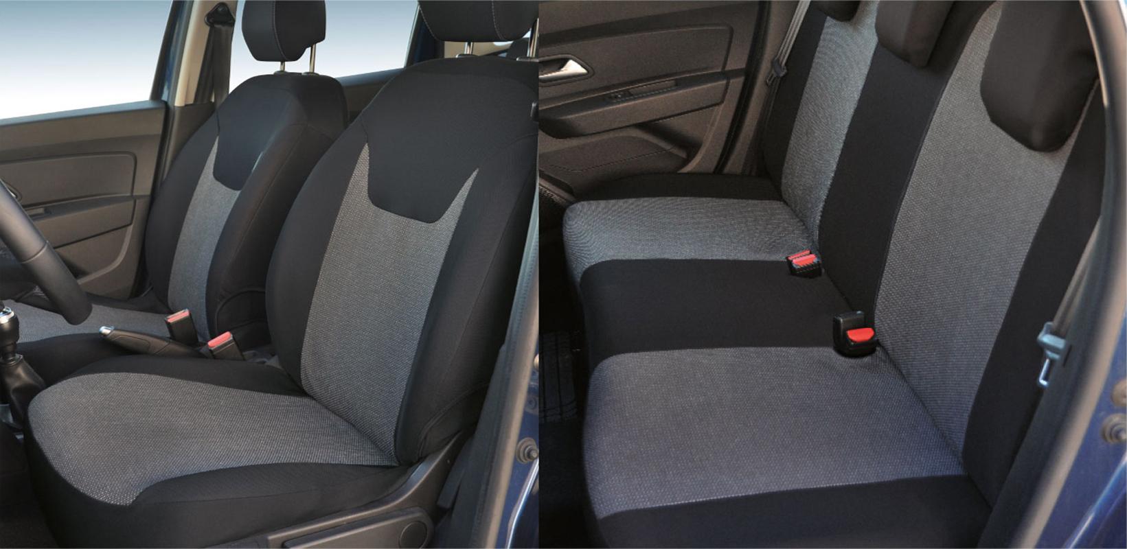 Serie completa coprisedili personalizzati JEEP Renegade 14>/Compass 17>, DACIA Duster I 10>18 / Sandero 20> tess. Millepunti antracite