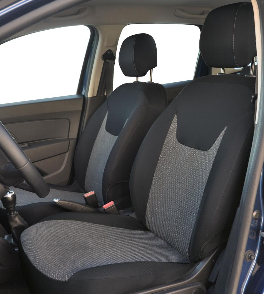 Serie completa coprisedili personalizzati JEEP Renegade 14>/Compass 17>, DACIA Duster I 10>18 / Sandero 20> tess. Millepunti antracite - immagine 2
