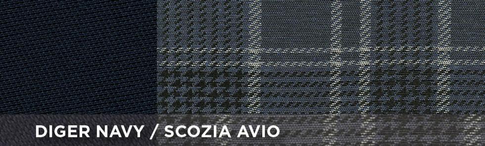 Coprisedili anteriori personalizzati Fiat Ducato camper 94>02 tess. misto cotone avio/navy - immagine 2