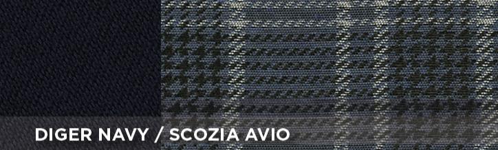 Coprisedili anteriori Volkswagen California/Multivan T6.1/T7 tess. misto cotone avio/navy - immagine 2