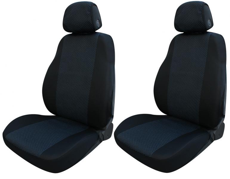 Coprisedili anteriori Fast&Smart tg. media tess. misto cotone avio/nero