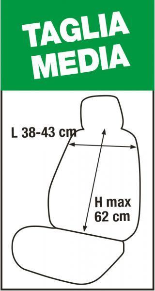 Coprisedili anteriori Fast&Smart tg. media tess. misto cotone antracite/nero - immagine 3