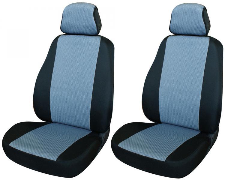 Coprisedili anteriori Fast&Smart tg. speciale tess. misto cotone avio/nero