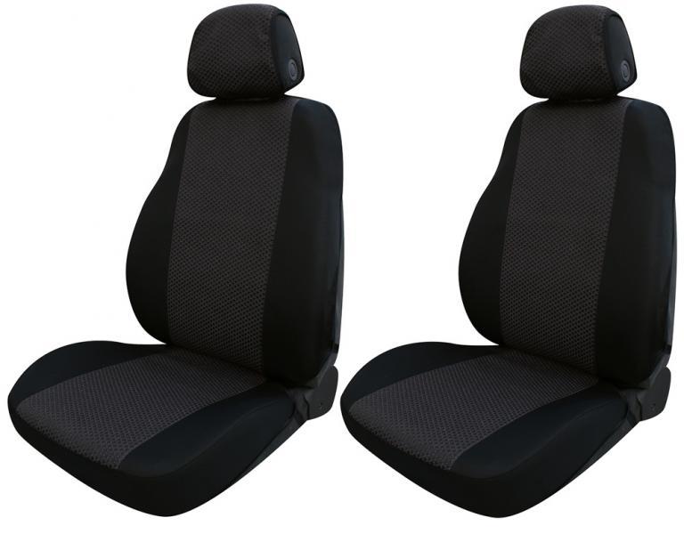 Coprisedili anteriori Fast&Smart tg. speciale tess. misto cotone antracite/nero