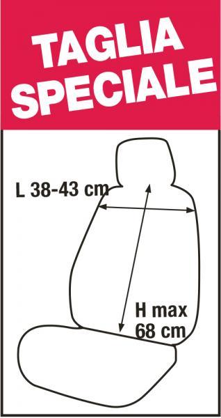 Coprisedili anteriori Fast&Smart tg. speciale tess. misto cotone antracite/nero - immagine 3