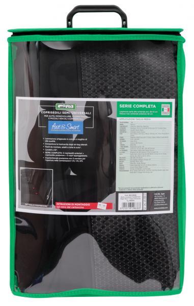 Serie completa coprisedili Fast&Smart tg. media tess. misto cotone antracite/nero - immagine 8