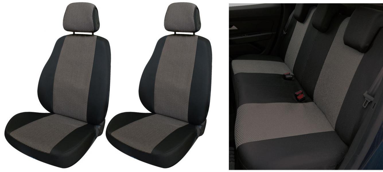 Serie completa coprisedili Fast&Smart tg. media tess. misto cotone nero/antracite