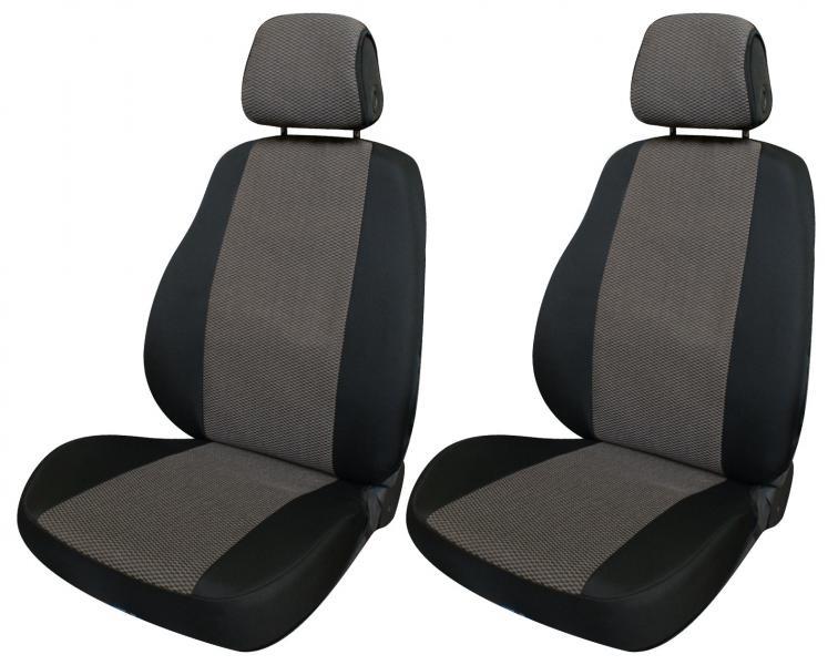 Serie completa coprisedili Fast&Smart tg. media tess. misto cotone nero/antracite - immagine 2
