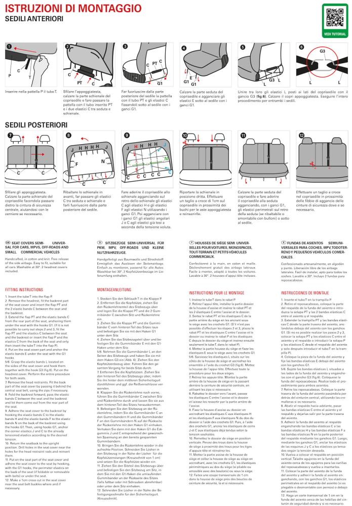 Serie completa coprisedili Fast&Smart tg. media tess. misto cotone nero/antracite - immagine 7
