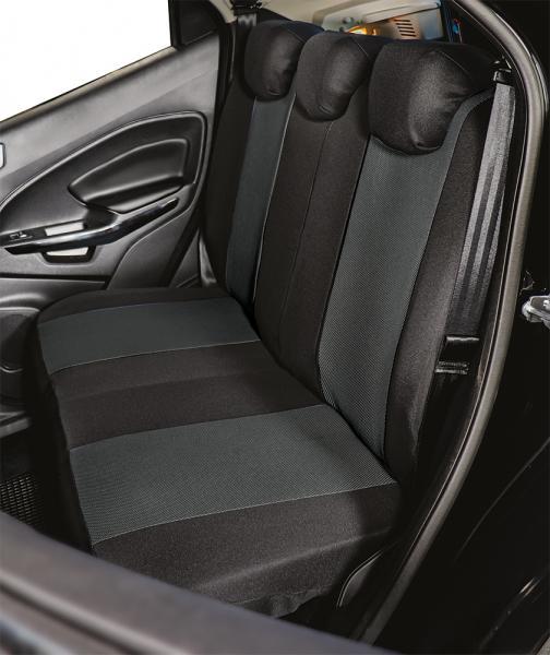 Serie completa coprisedili Fast&Smart tg. grande tess. misto cotone antracite/nero - immagine 3